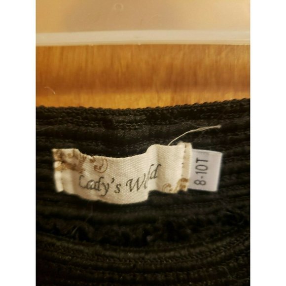 Girls Black Skort with Soft Lacey Rose Ruffles Size 8-10 - Picture 3 of 3